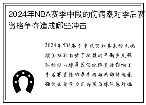 2024年NBA赛季中段的伤病潮对季后赛资格争夺造成哪些冲击