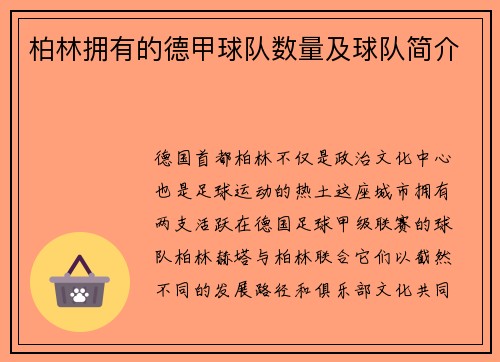 柏林拥有的德甲球队数量及球队简介